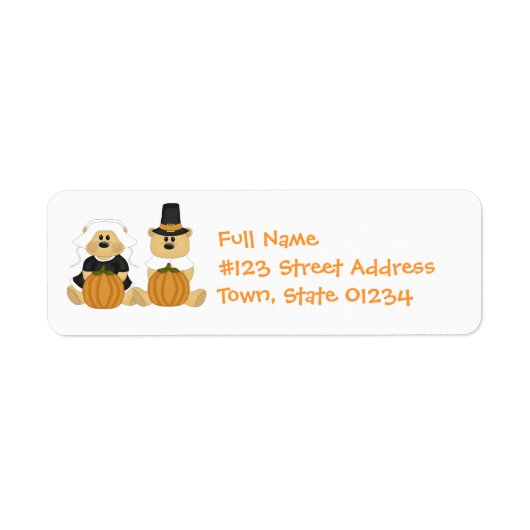 Thanksgiving Pelgrims Mailing Labels (Voorkant)