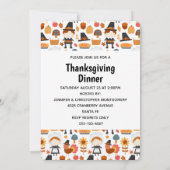 Thanksgiving Pelgrims Oogst Patroon Diner Invit Kaart (Achterkant)