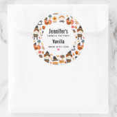 Thanksgiving pelgrims oogsten patroonkaars ronde sticker (Tas)