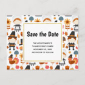 Thanksgiving Pelgrims Pattern Save the Date Uitnodiging Briefkaart (Voorkant)