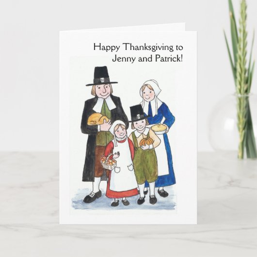 Thanksgiving Pelgrims Wenskaart te personaliseren Feestdagen Kaart (Voorkant)