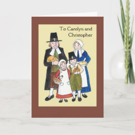 Thanksgiving Pelgrims Wenskaart te personaliseren Feestdagen Kaart