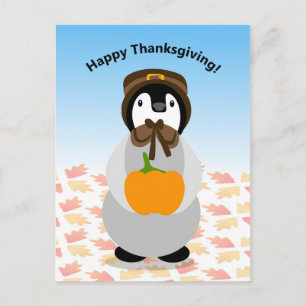 Thanksgiving Penguin Briefkaart