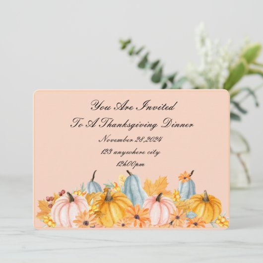 THANKSGIVING PERFECTE HERFST UITNODIGING (Staand voorkant)