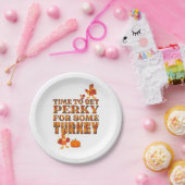 Thanksgiving PERKY VOOR TURKIJE Plaid Papieren Bordje (Feest)