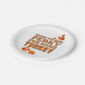 Thanksgiving PERKY VOOR TURKIJE Plaid Papieren Bordje (Gekanteld)