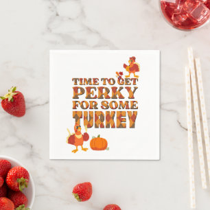 Thanksgiving PERKY VOOR TURKIJE Plaid Servet