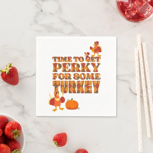 Thanksgiving PERKY VOOR TURKIJE Plaid Servet (Insitu)