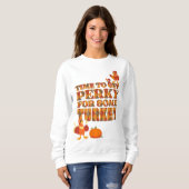 Thanksgiving PERKY VOOR TURKIJE Plaid Trui (Voorkant volledig)