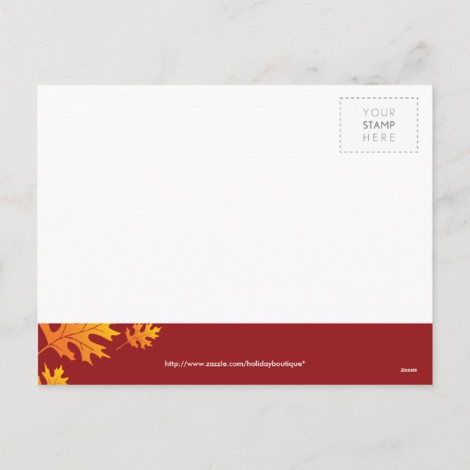 THANKSGIVING PHOTO POSTCARD: leaves 1L Feestdagenkaart (Achterkant)