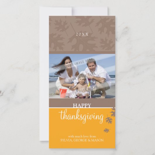 THANKSGIVING PHOTOCARD:: dalende bladeren 1 Feestdagenkaart (Voorkant)