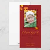 THANKSGIVING PHOTOCARD:: mache bladeren 1 Feestdagenkaart (Voorkant / Achterkant)