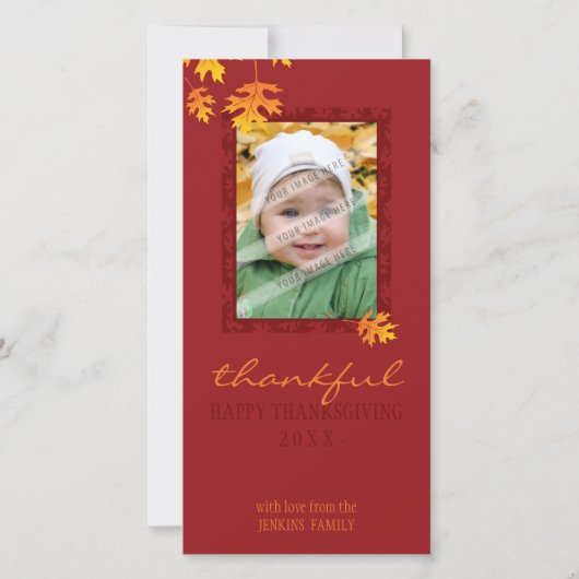 THANKSGIVING PHOTOCARD:: mache bladeren 1 Feestdagenkaart (Voorkant)