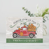 Thanksgiving  Pickup Truck Pumpkins Holiday Kaart (Staand voorkant)