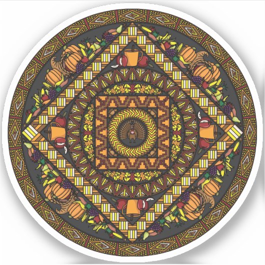 Thanksgiving pictogrammen Contour Sticker (Voorkant)