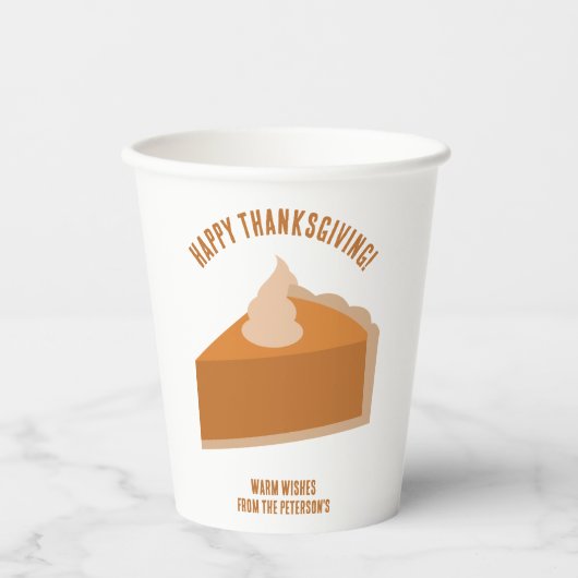 Thanksgiving Pie Dinner Party Papieren Bekers (Voorkant)