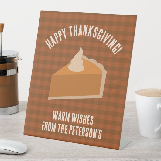 Thanksgiving Pie Dinner Party Reclamebord Met Voetstuk (Insitu)