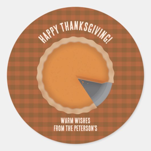 Thanksgiving Pie Dinner Party Ronde Sticker (Voorkant)