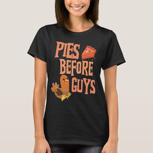 Thanksgiving Pie Fun Funny Thurkey T-shirt (Voorkant)
