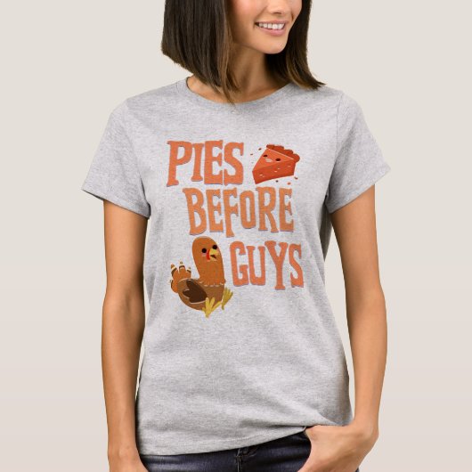 Thanksgiving Pie Fun Funny Thurkey T-shirt (Voorkant)