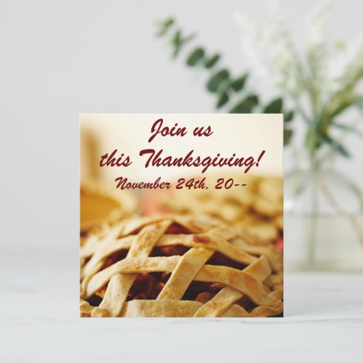 Thanksgiving Pie Holiday Uitnodigingen (Staand voorkant)