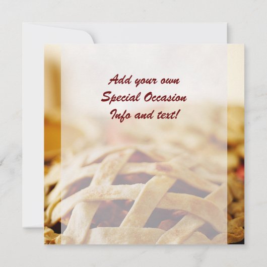 Thanksgiving Pie Holiday Uitnodigingen (Achterkant)