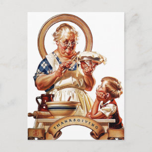 Thanksgiving Pie Making Feestdagenkaart