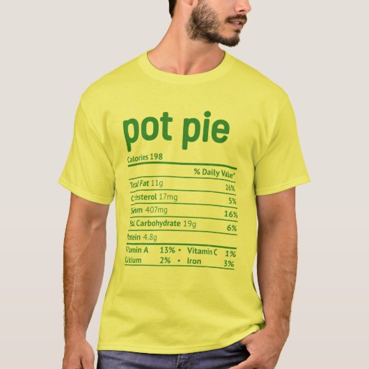 Thanksgiving Pie Nutrition Facts Funny Christm T-shirt (Voorkant)