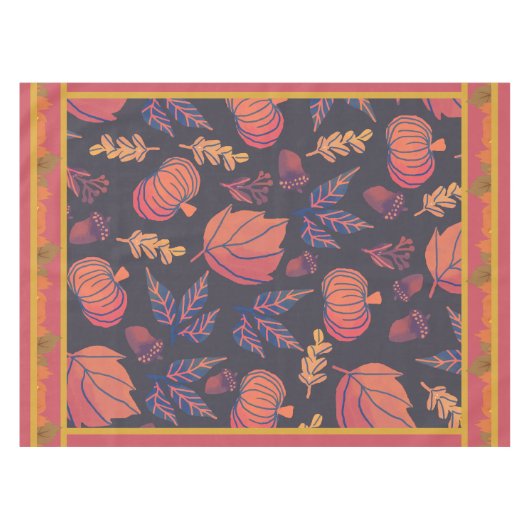 Thanksgiving Pie Pumpkin Turkije Tafelkleed (Voorkant (Horizontaal))