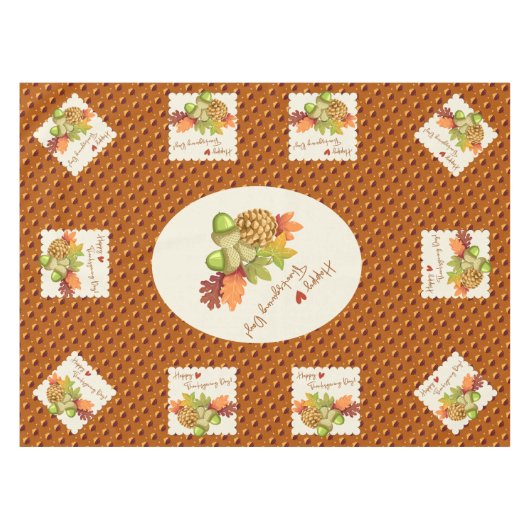Thanksgiving Pie Pumpkin Turkije Tafelkleed (Voorkant (Horizontaal))