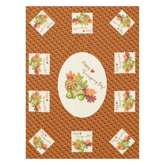 Thanksgiving Pie Pumpkin Turkije Tafelkleed (Voorkant)