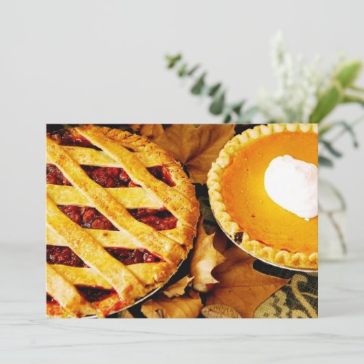 Thanksgiving Pie-uitnodiging Kaart (Staand voorkant)