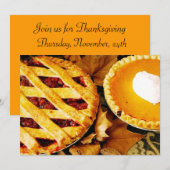 Thanksgiving Pie-uitnodiging Kaart (Voorkant / Achterkant)
