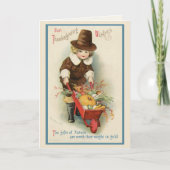 Thanksgiving Pilgrim Boy Custom Feestdagen Kaart (Voorkant)