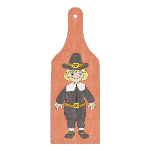 Thanksgiving Pilgrim Boy Snijplank (Voorkant)