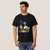 Thanksgiving Pilgrim Duck Couple T-shirt (Voorkant volledig)