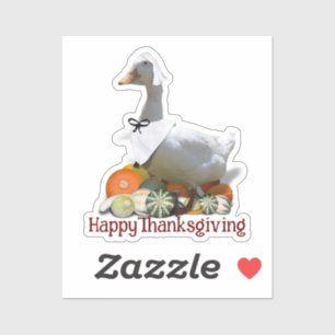 Thanksgiving Pilgrim Duck Sticker