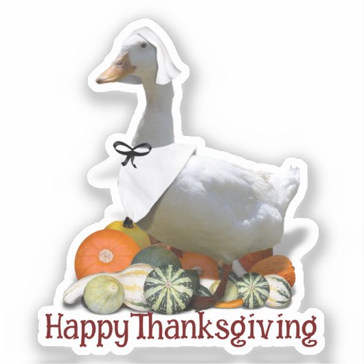 Thanksgiving Pilgrim Duck Sticker (Voorkant)
