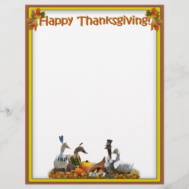 Thanksgiving Pilgrim en Indische eenden (Voorkant)