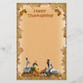 Thanksgiving Pilgrim en Indische eenden Briefpapier (Voorkant)