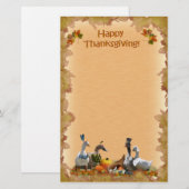 Thanksgiving Pilgrim en Indische eenden Briefpapier (Voorkant / Achterkant)