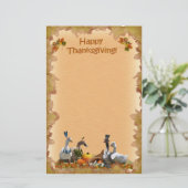 Thanksgiving Pilgrim en Indische eenden Briefpapier (Staand voorkant)