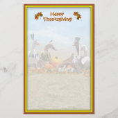 Thanksgiving Pilgrim en Indische eenden Briefpapier (Voorkant)
