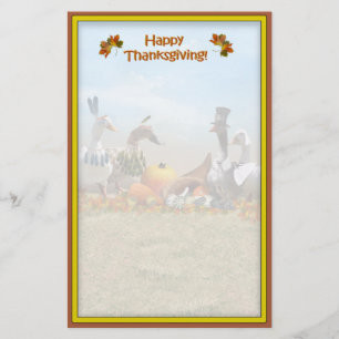 Thanksgiving Pilgrim en Indische eenden Briefpapier