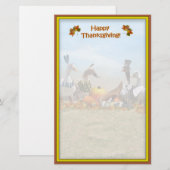 Thanksgiving Pilgrim en Indische eenden Briefpapier (Voorkant / Achterkant)