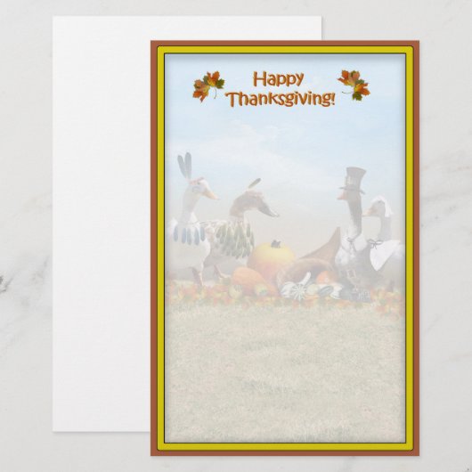 Thanksgiving Pilgrim en Indische eenden Briefpapier (Voorkant / Achterkant)