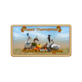 Thanksgiving Pilgrim en Indische eenden Etiket (Voorkant)