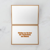 Thanksgiving Pilgrim en Indische eenden Feestdagen Kaart (Binnen)