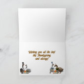 Thanksgiving Pilgrim en Indische eenden Feestdagen Kaart (Binnen)