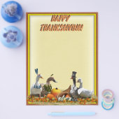 Thanksgiving Pilgrim en Indische eenden Flyer (Enkel)